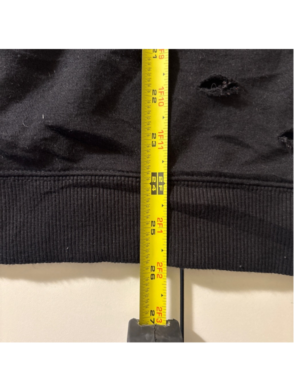 bebe Sport Black Distressed Sweatshirt - Size XL - Picture 4 of 5